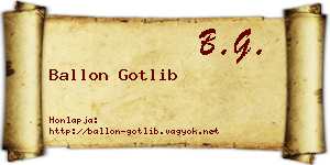 Ballon Gotlib névjegykártya